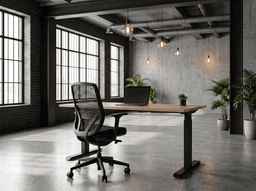 Verstelbaar Bureau Vamo T-poot 140x80cm Zwart Natuur eiken