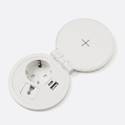 Inbouw powerbox Ø8 cm met draadloze lader