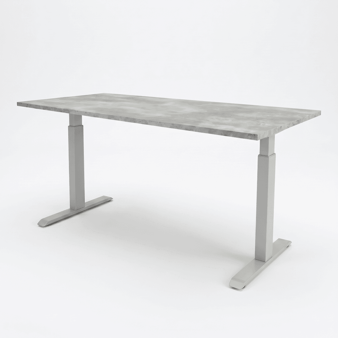 Verstelbaar Bureau Vamo T-poot 180x80cm Aluminium Oxyd