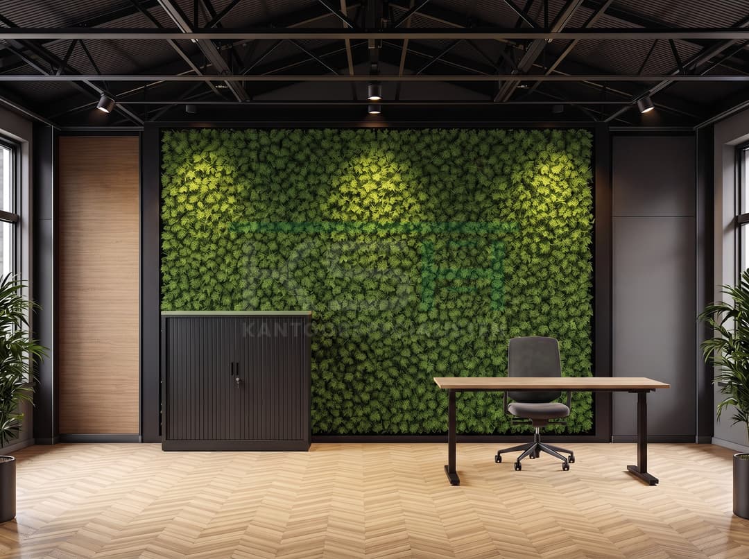 Roldeurkast Zwart 135 x 120 x 43 cm Met topblad Pine