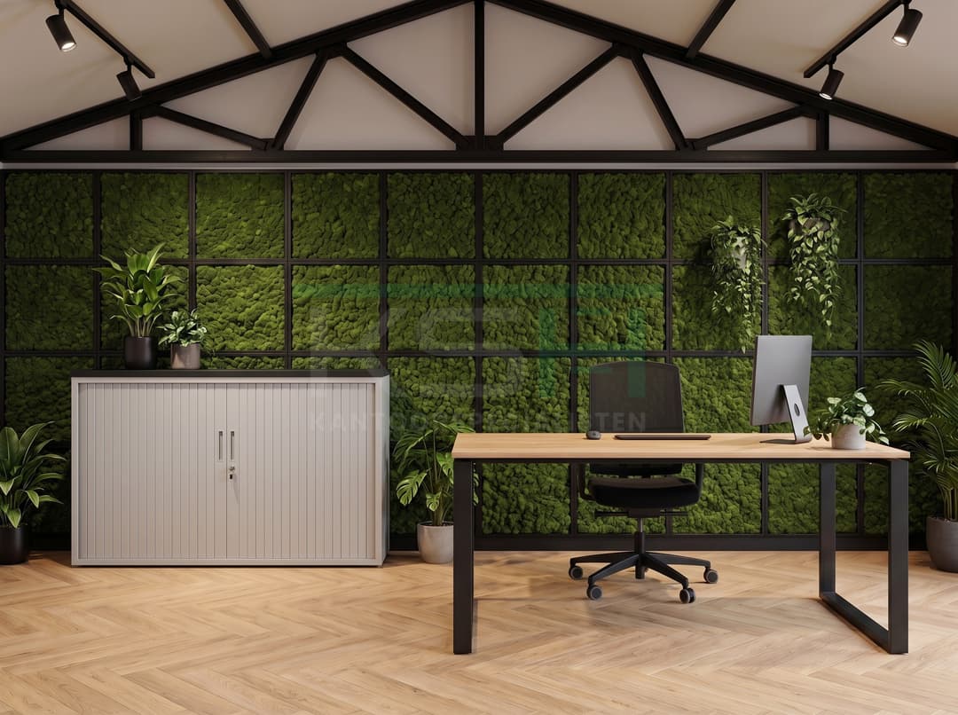 Roldeurkast Aluminium 72 x 120 x 43 cm Met topblad Zwart