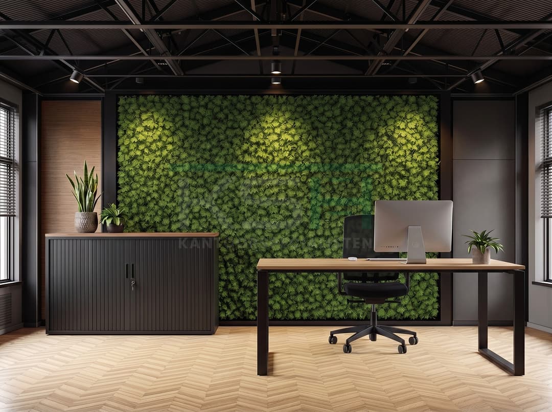 Roldeurkast Zwart 72 x 120 x 43 cm Met topblad Hickory Noten