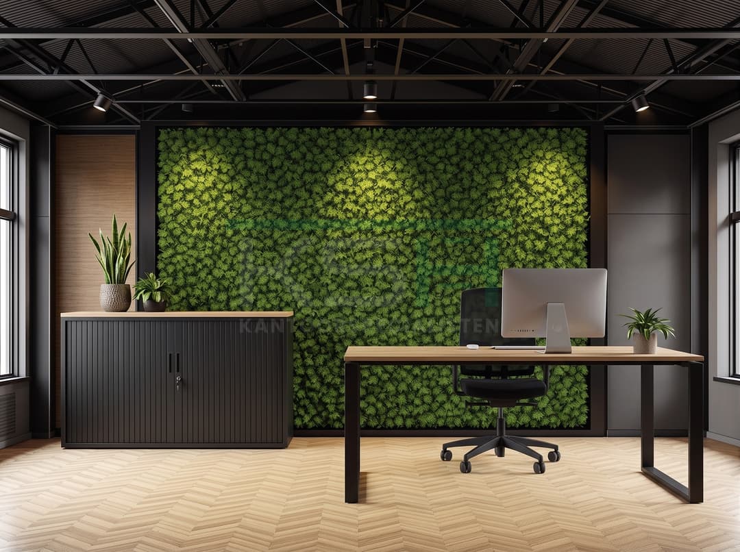 Roldeurkast Zwart 72 x 120 x 43 cm Met topblad Natuur eiken