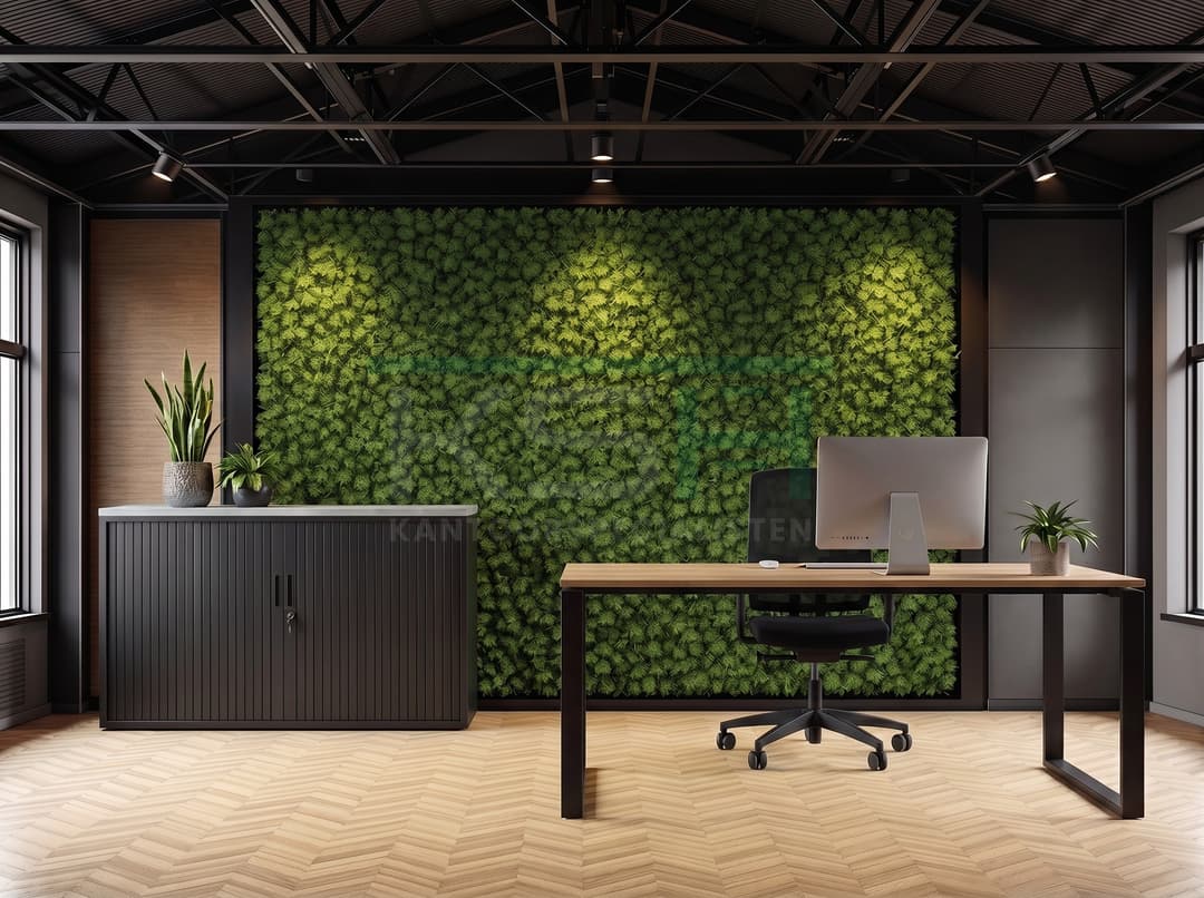 Roldeurkast Zwart 72 x 120 x 43 cm Met topblad Oxyd