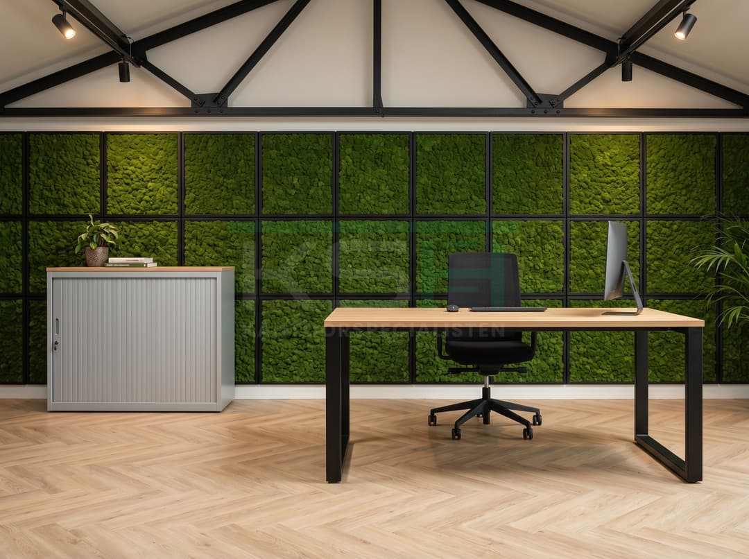 Roldeurkast Aluminium 72 x 80 x 43 cm Met topblad Natuur eiken