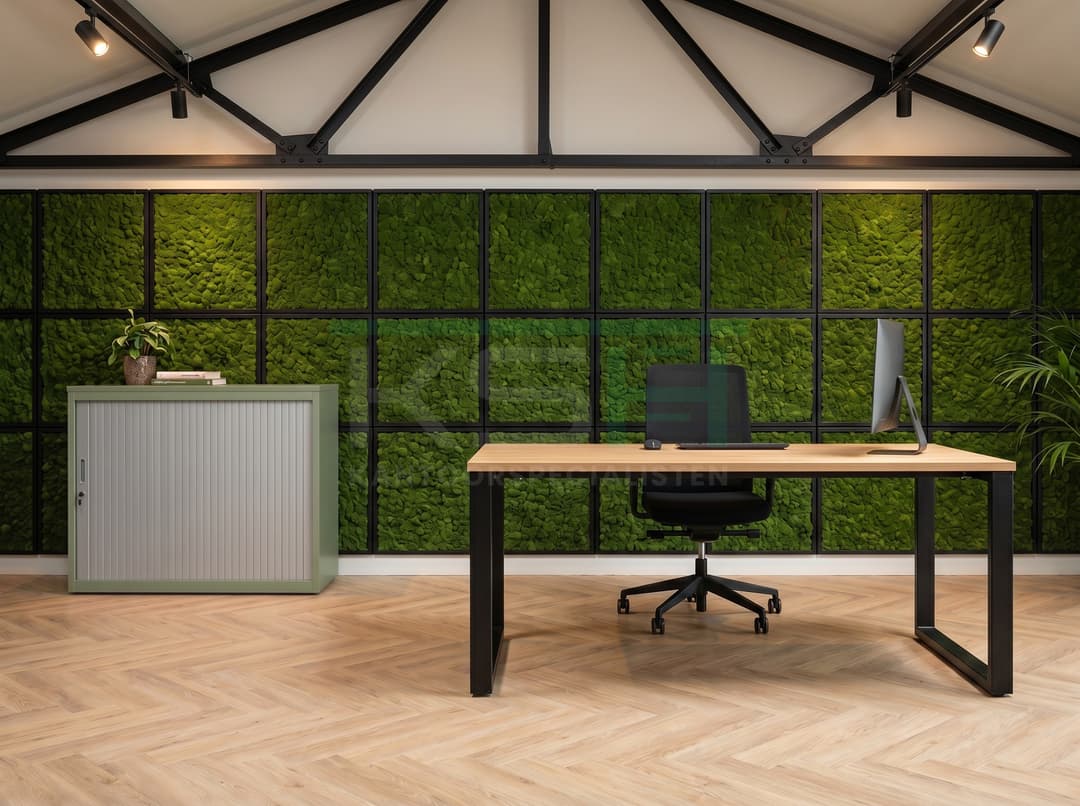 Roldeurkast Aluminium 72 x 80 x 43 cm Met topblad Pine