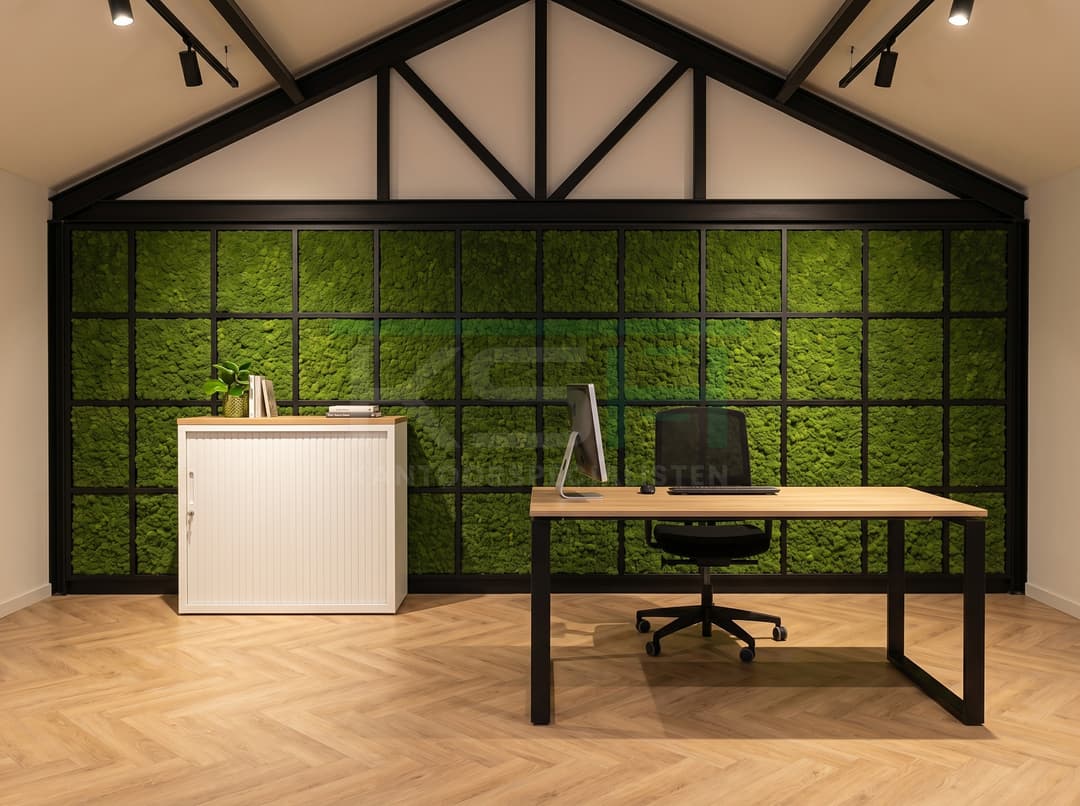Roldeurkast Wit 72 x 80 x 43 cm Met topblad Natuur eiken