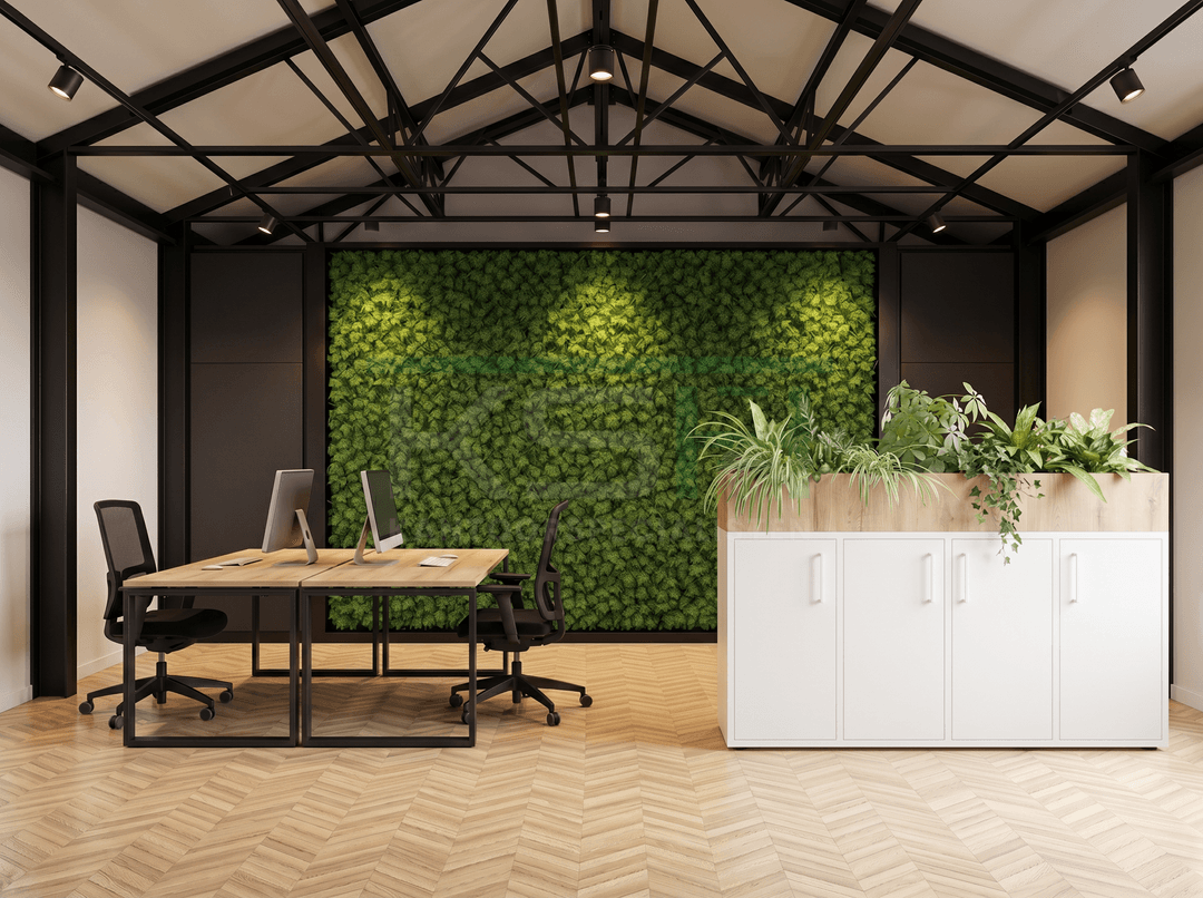 Opbergkast Wit 77 x 164 x 40 cm Met Natuur eiken Plantenbak