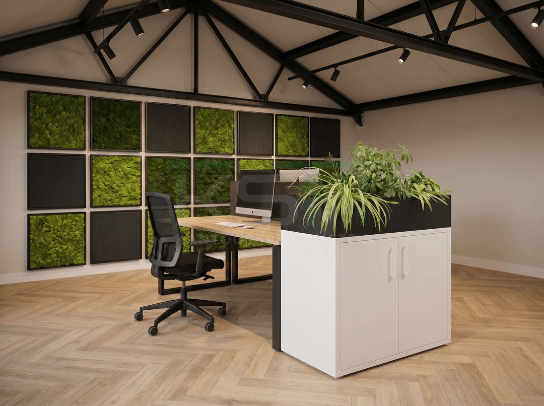 Opbergkast Wit 77 x 82 x 40 cm Met Zwart Plantenbak