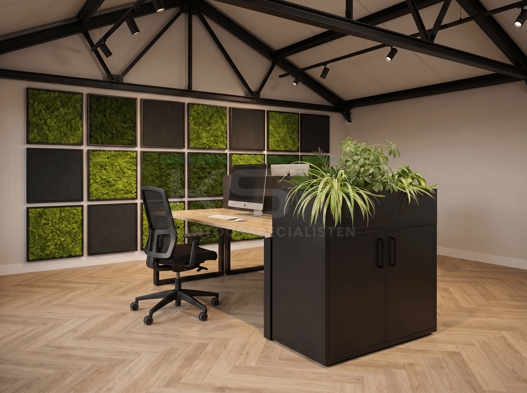 Opbergkast Zwart 77 x 82 x 40 cm Met Zwart Plantenbak