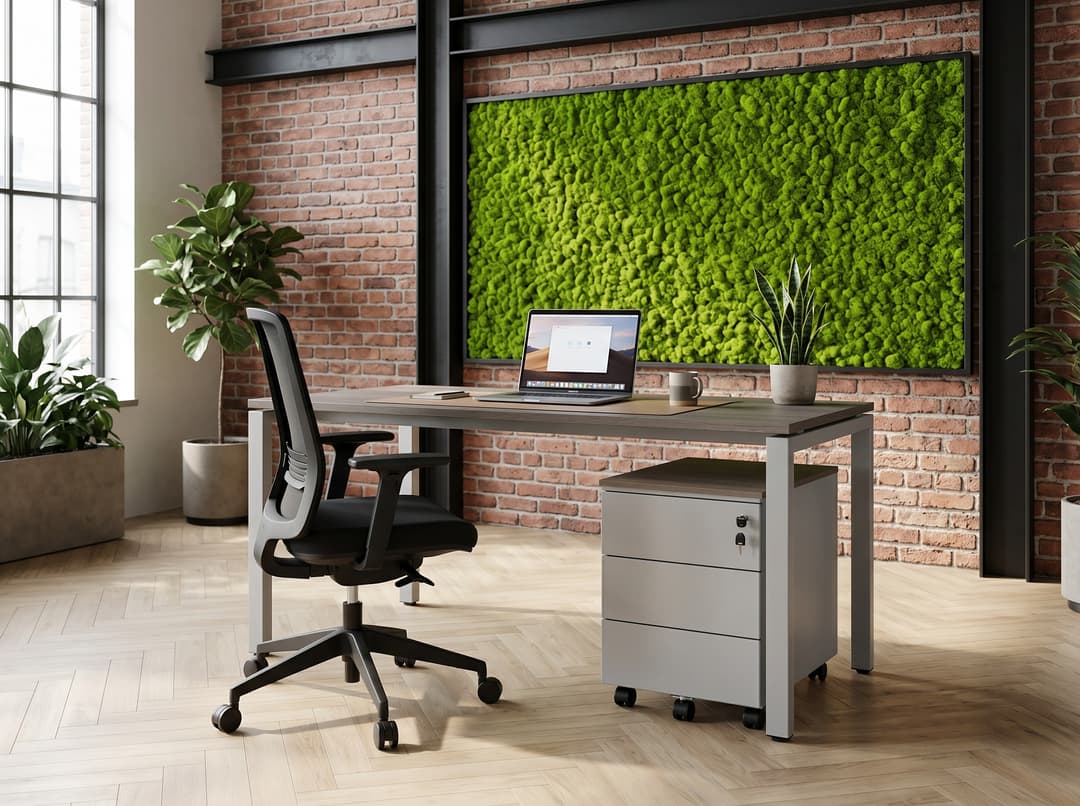 Ladeblok verrijdbaar 3 laden + inleg pennenbakje Aluminium Hickory Noten