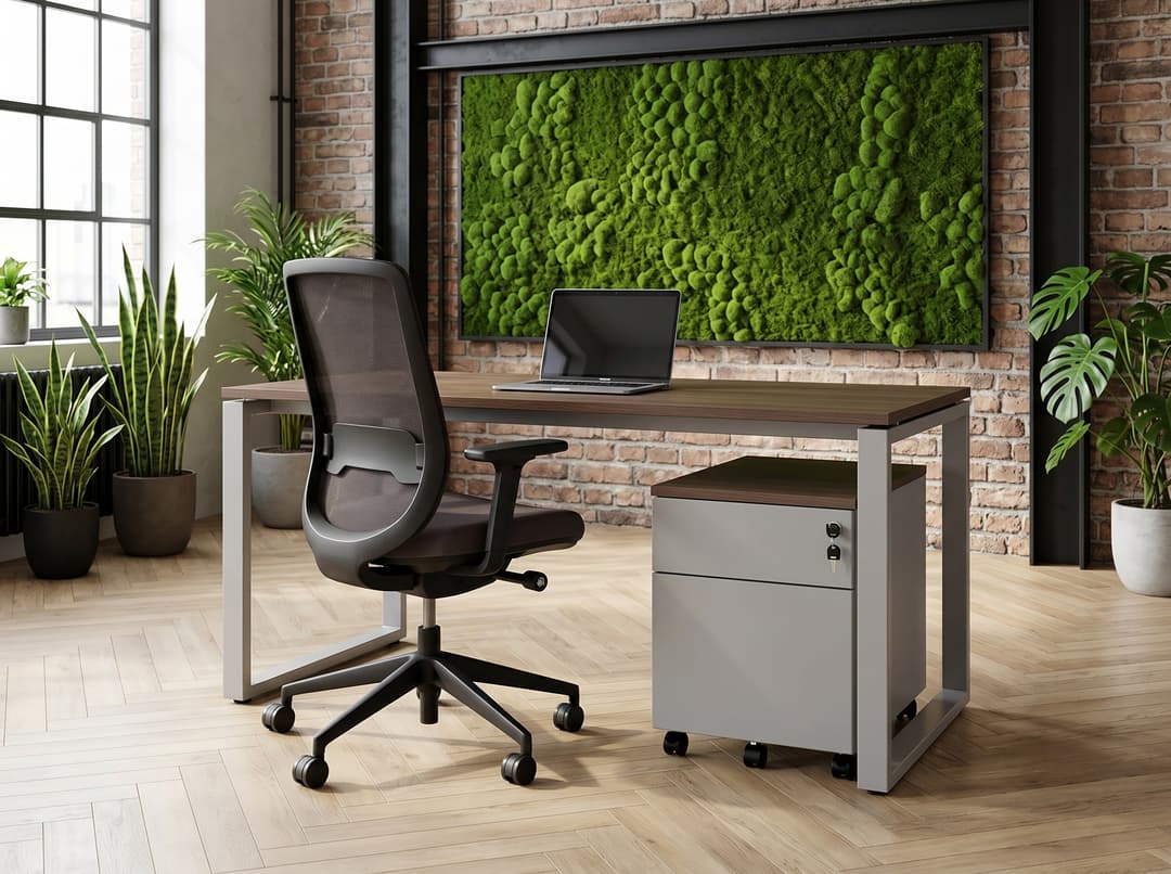 Ladeblok verrijdbaar Hangmappenlade, lade + inleg pennenbakje Aluminium Hickory Noten