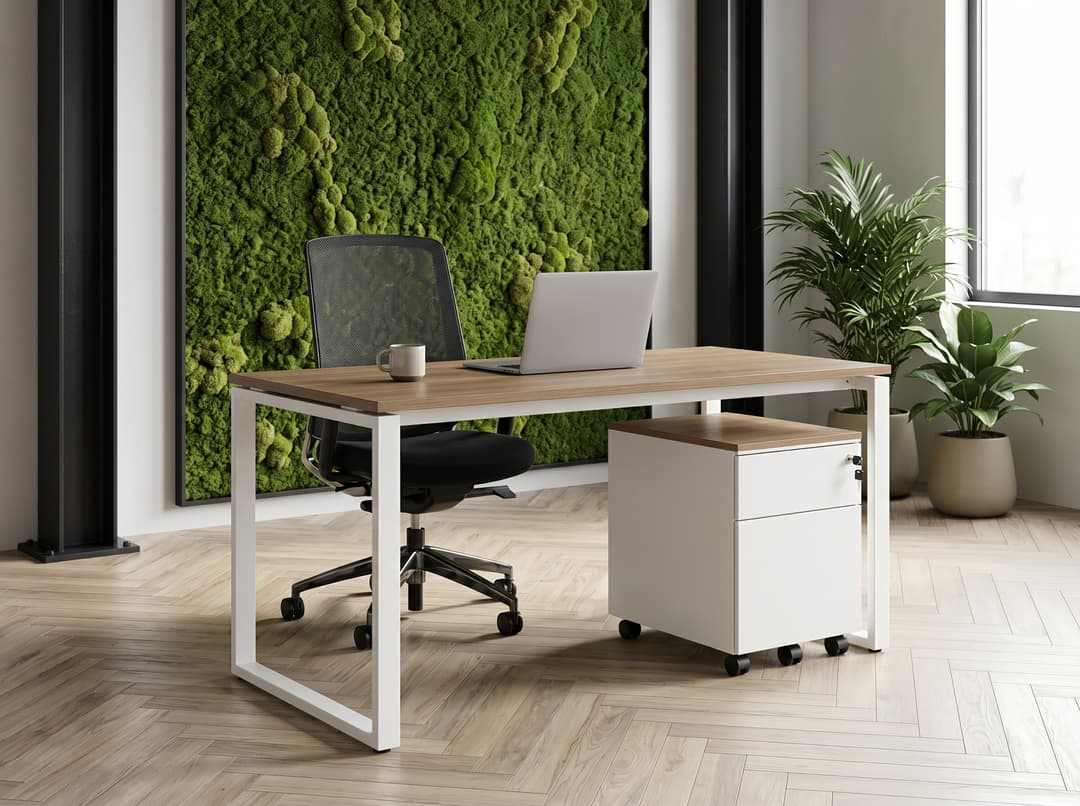 Ladeblok verrijdbaar Hangmappenlade, lade + inleg pennenbakje Wit Hickory Noten