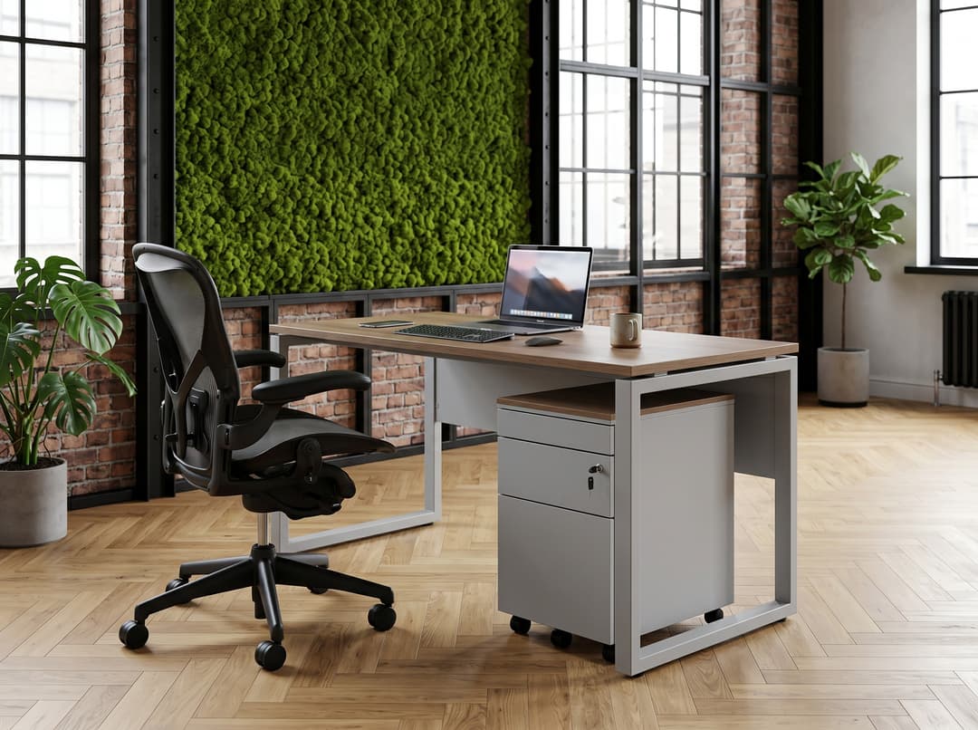 Ladeblok verrijdbaar Hangmappenlade, lade + pennenlade Aluminium Hickory Noten
