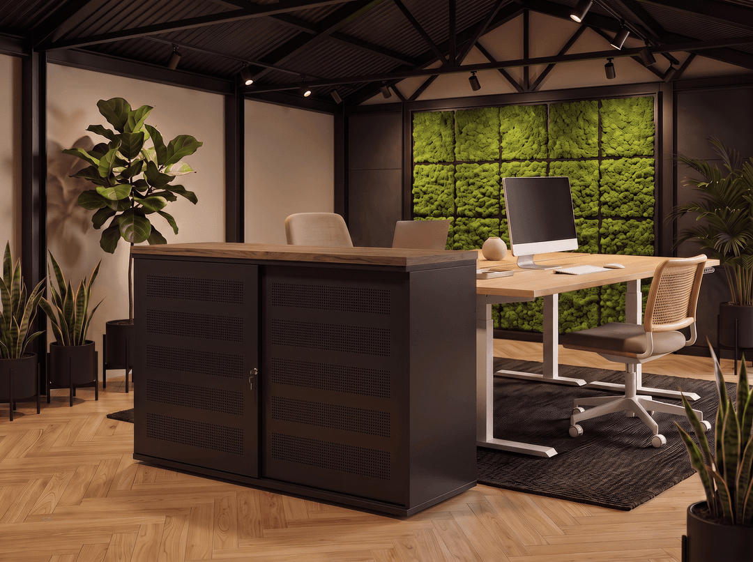 Schuifdeurkast Zwart 100 x 166 x 40 cm Met topblad Hickory Noten