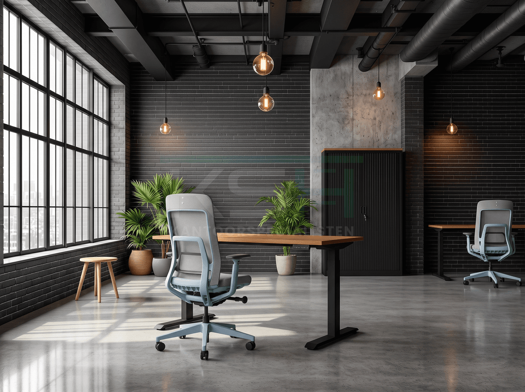 Ergonomische bureaustoel 'Milo' – Lichtblauw zonder hoofdsteun