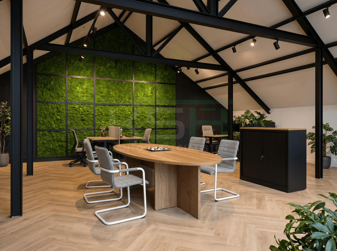 Vergaderstoel 'Rome Wolvilt' – Wit, Groen