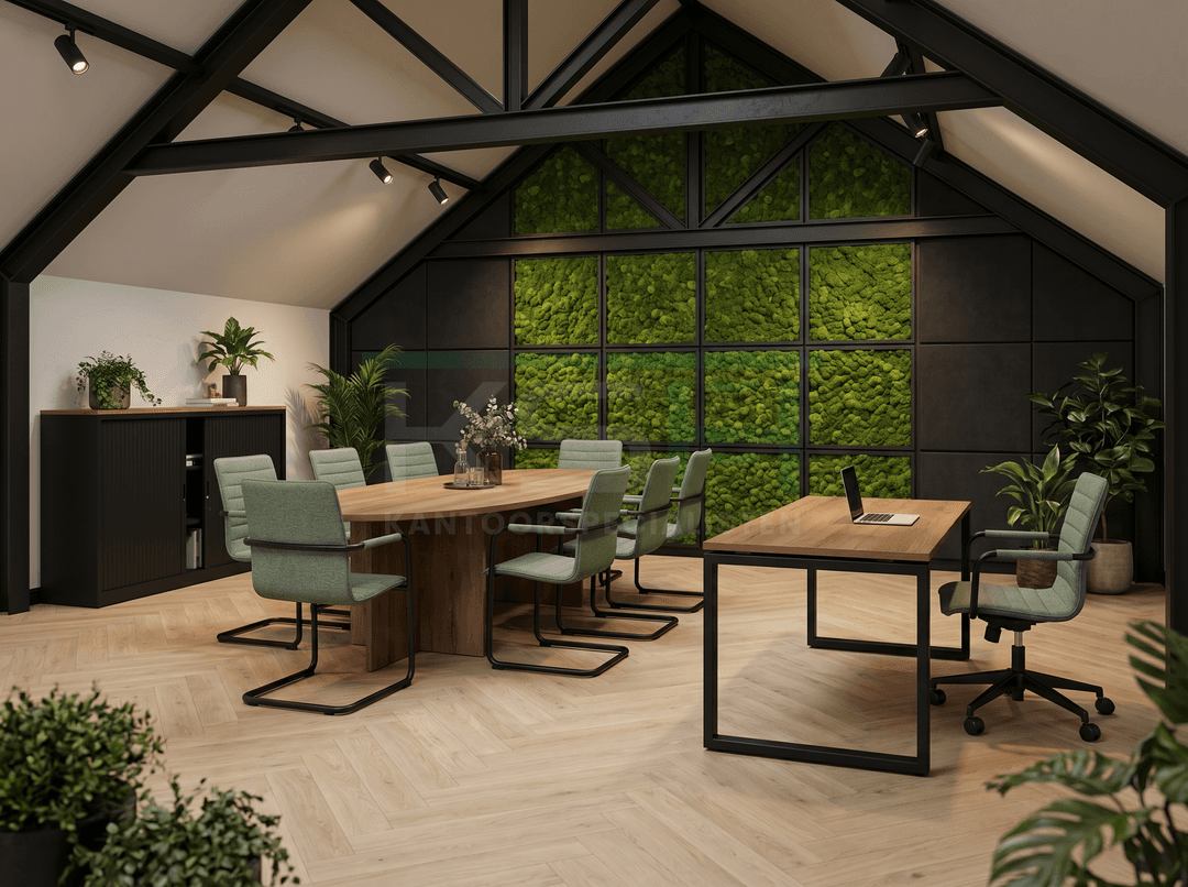 Vergaderstoel 'Rome Wolvilt' – Zwart, Groen