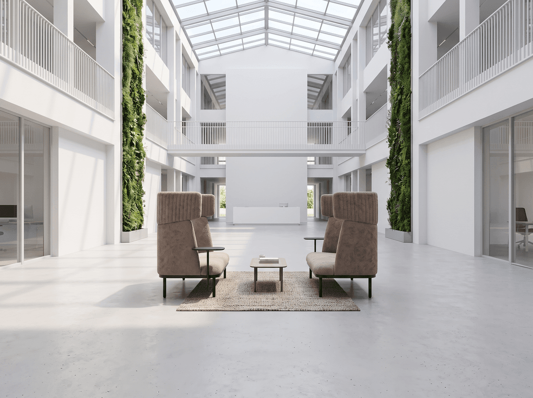 Akoestische loungebank 'Silke' – Beige met tafeltje