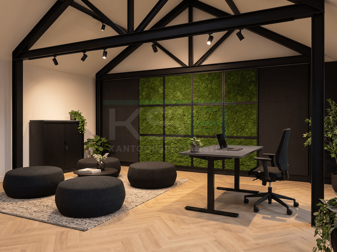 Loungepoef 'Puck' Groot – Zwart
