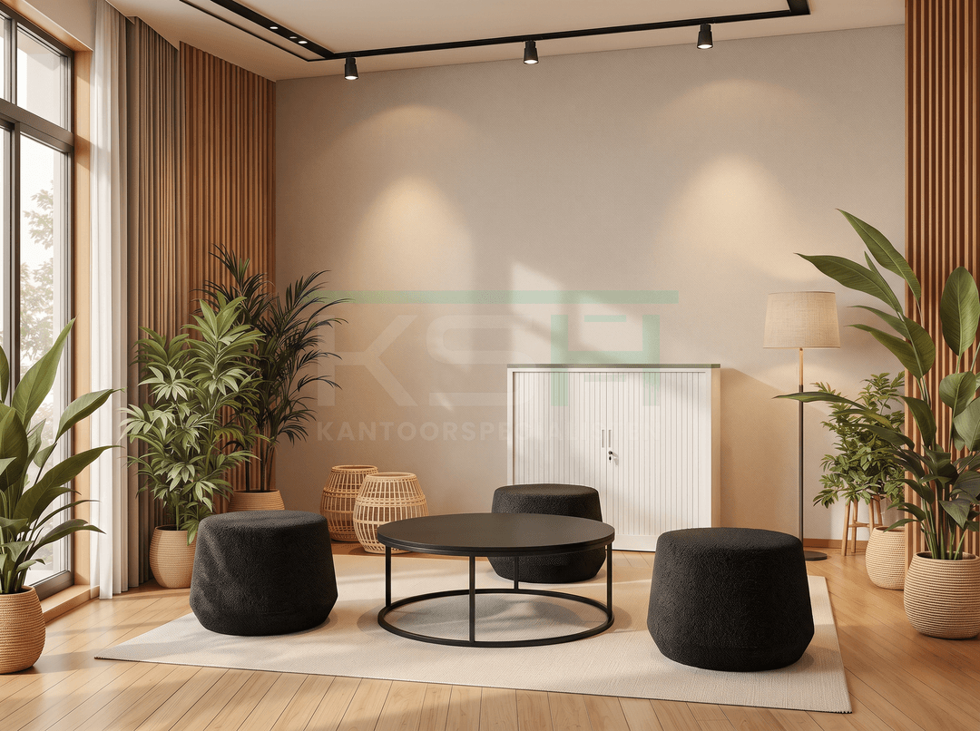 Loungepoef 'Puck' Middel – Zwart