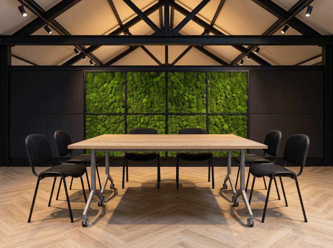 Inklapbare en verrijdbare Kantinetafel recht 140x80cm Aluminium Natuur eiken