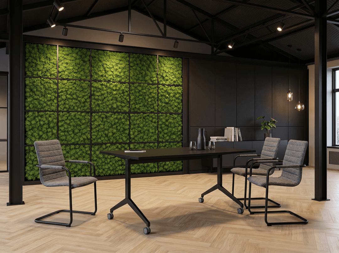 Inklapbare en verrijdbare Vergadertafel recht 140x80cm Zwart Zwart
