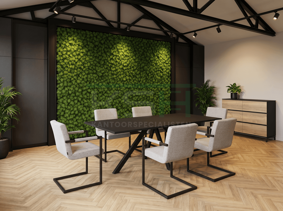Spinpoot Vergadertafel recht 200x100cm Zwart Zwart