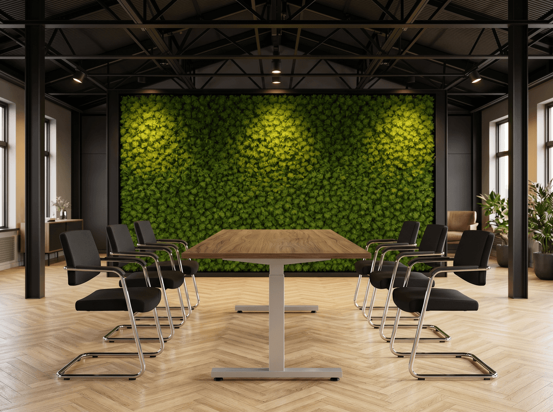 Vamo T-poot Kantinetafel recht 160x80cm Aluminium Hickory Noten