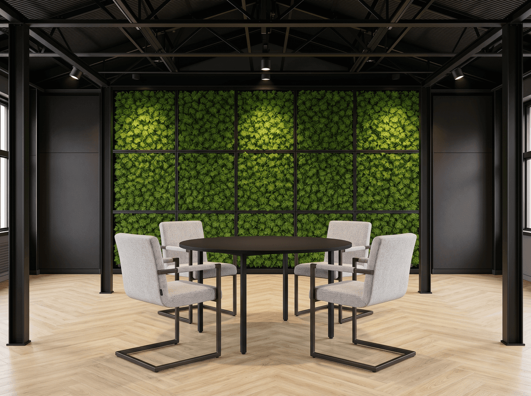 Ronde Goedkope 4-poots Kantinetafel Ø120cm Zwart Zwart