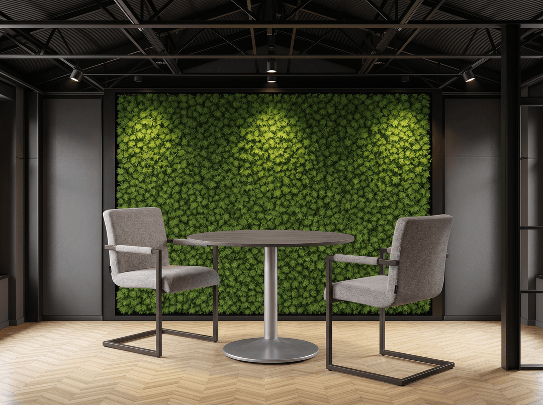 Vergadertafel rond Kolompoot Ø80cm Aluminium Bruin eiken