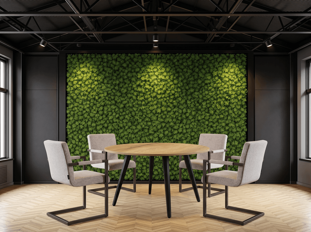Ronde Real-poot Kantinetafel Ø120cm Zwart Natuur eiken