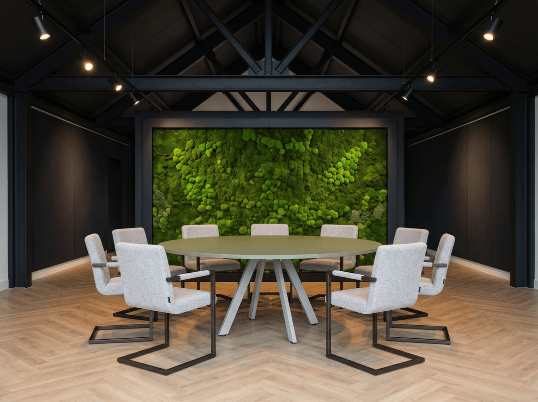 Ronde Spinpoot Kantinetafel Ø160cm Wit Pine