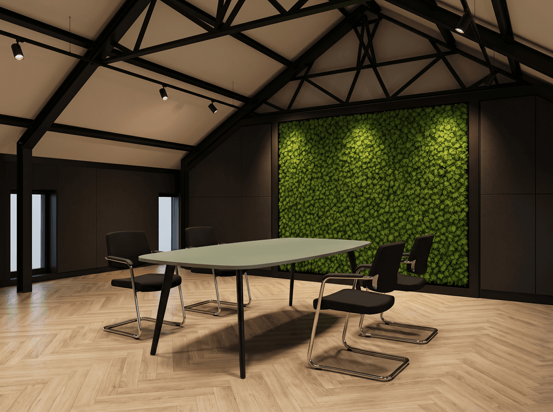 Real-poot Vergadertafel Deens Ovaal 240x120cm Zwart - Pine