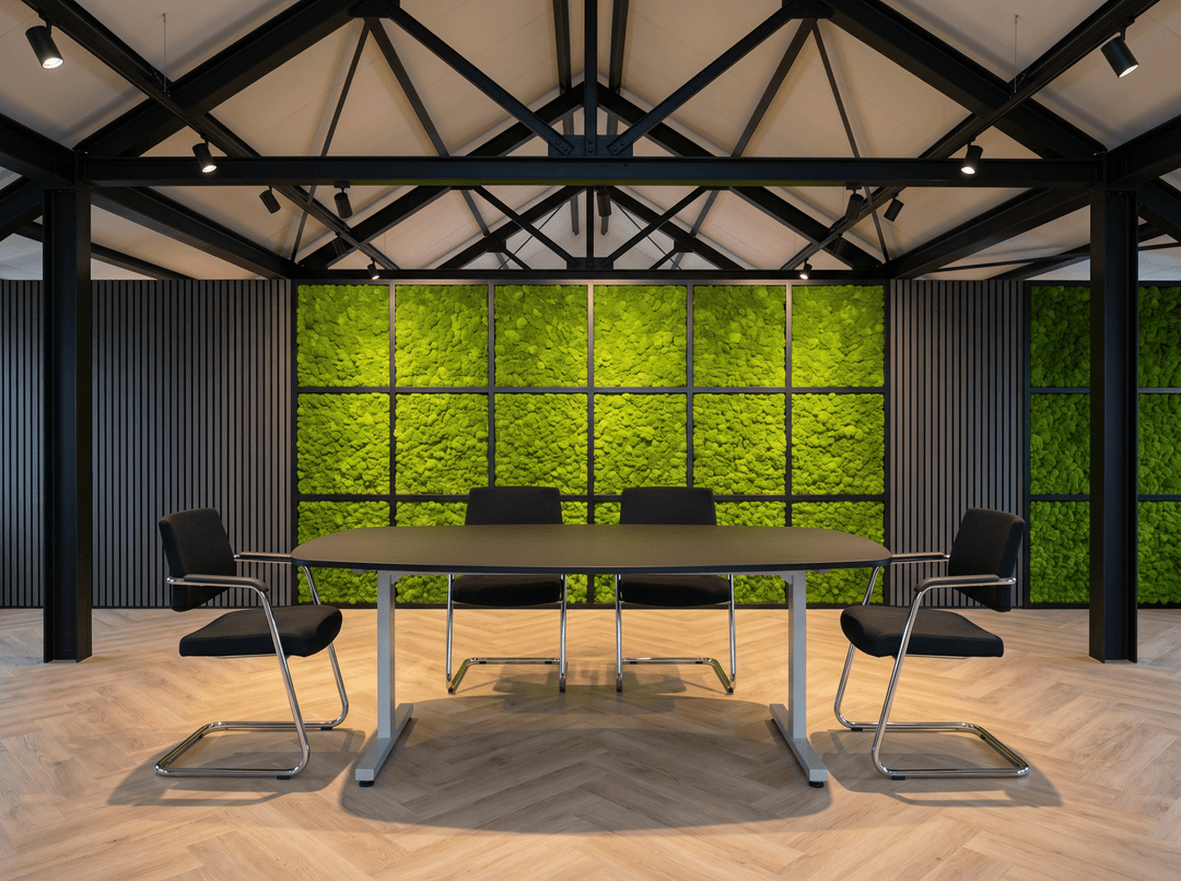 Vamo T-poot Vergadertafel Deens Ovaal 240x120cm Aluminium - Zwart