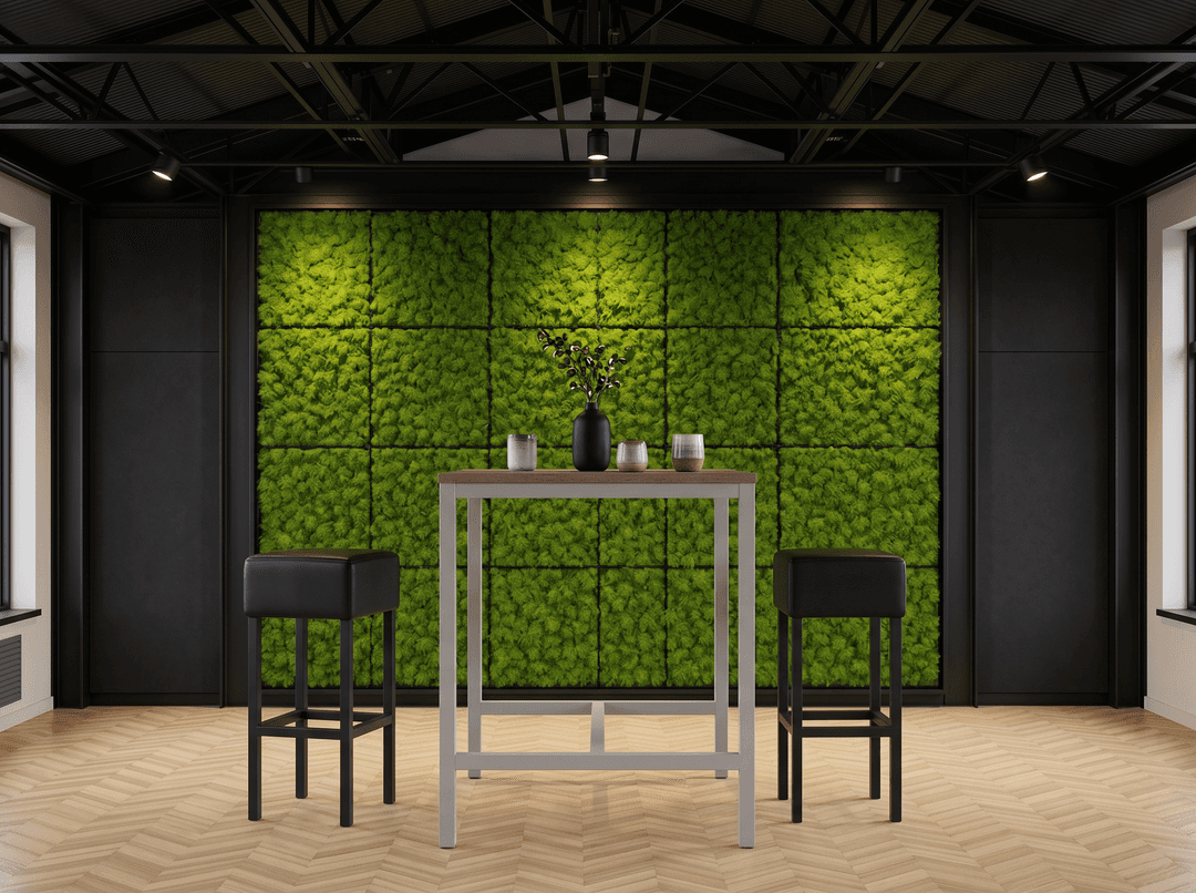 4-poots Bartafel vierkant 80x80cm Aluminium Hickory Noten