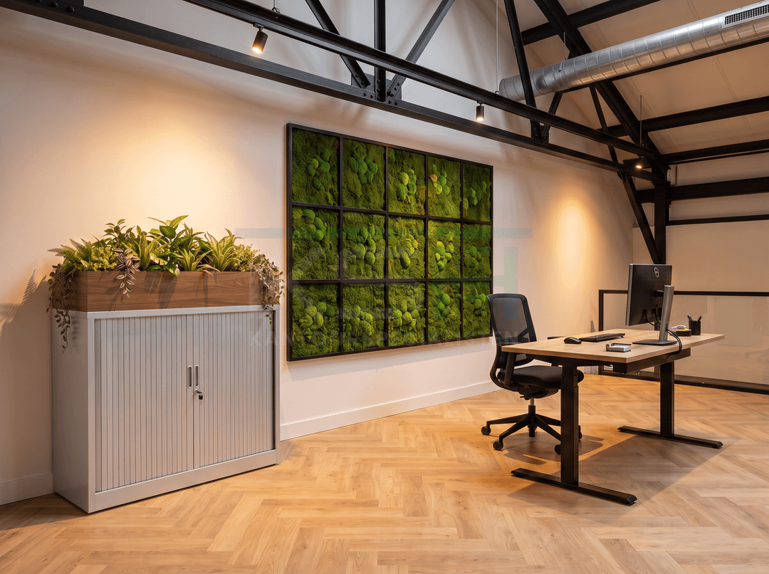 Roldeurkast Aluminium 105 x 120 x 43 cm Met plantenbak Hickory Noten