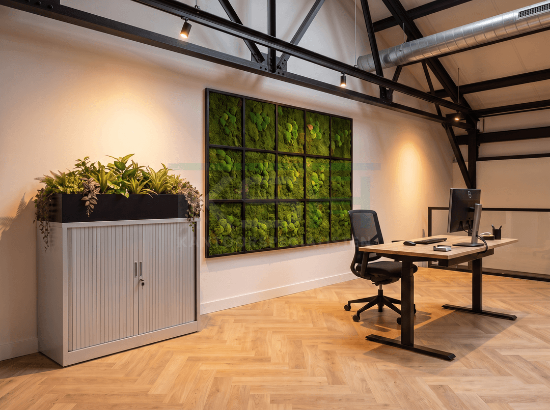 Roldeurkast Aluminium 105 x 120 x 43 cm Met plantenbak Zwart