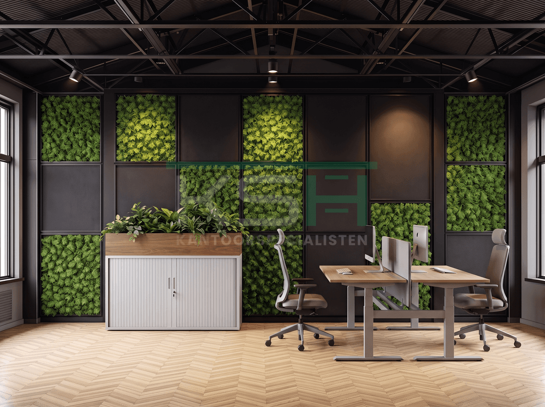 Roldeurkast Aluminium 72 x 120 x 43 cm Met plantenbak Hickory Noten