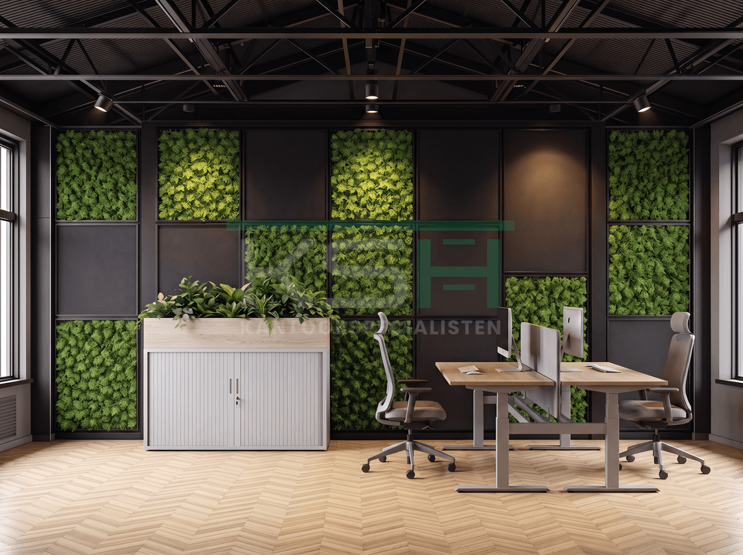 Roldeurkast Aluminium 72 x 120 x 43 cm Met plantenbak Midden eiken
