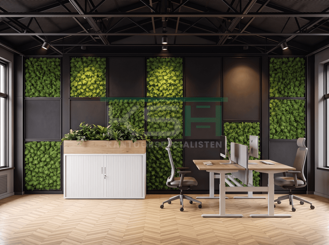 Roldeurkast Wit 72 x 120 x 43 cm Met plantenbak Natuur eiken