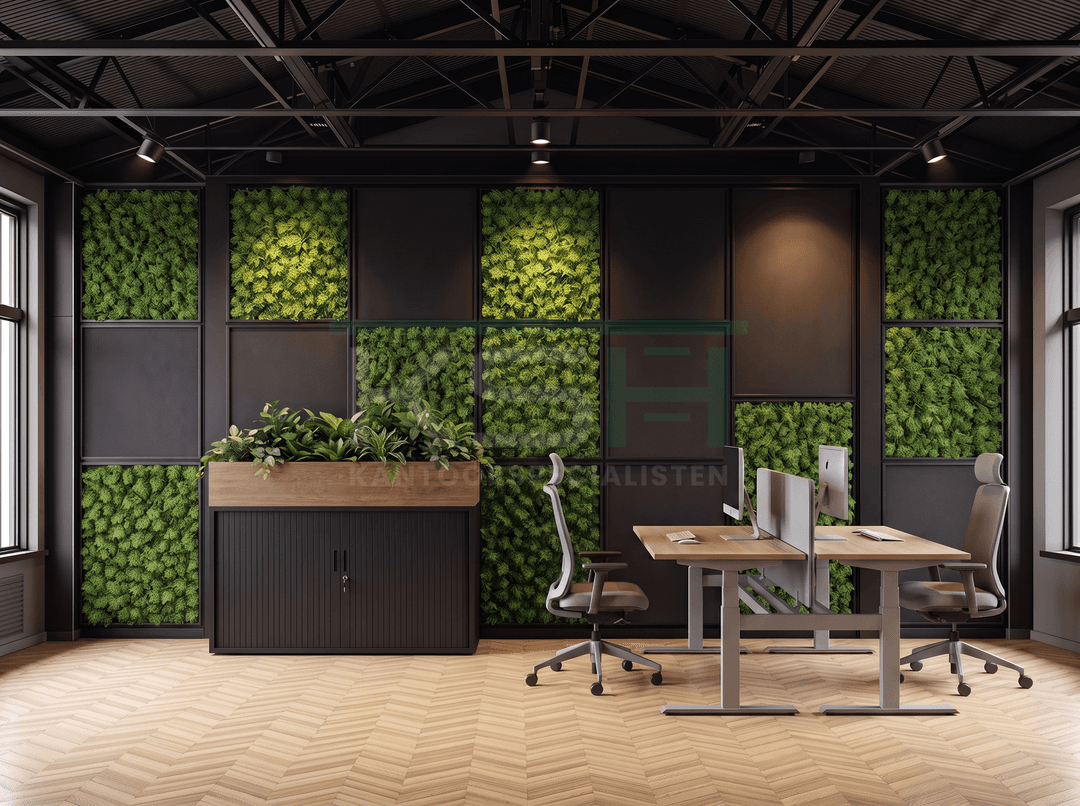 Roldeurkast Zwart 72 x 120 x 43 cm Met plantenbak Hickory Noten