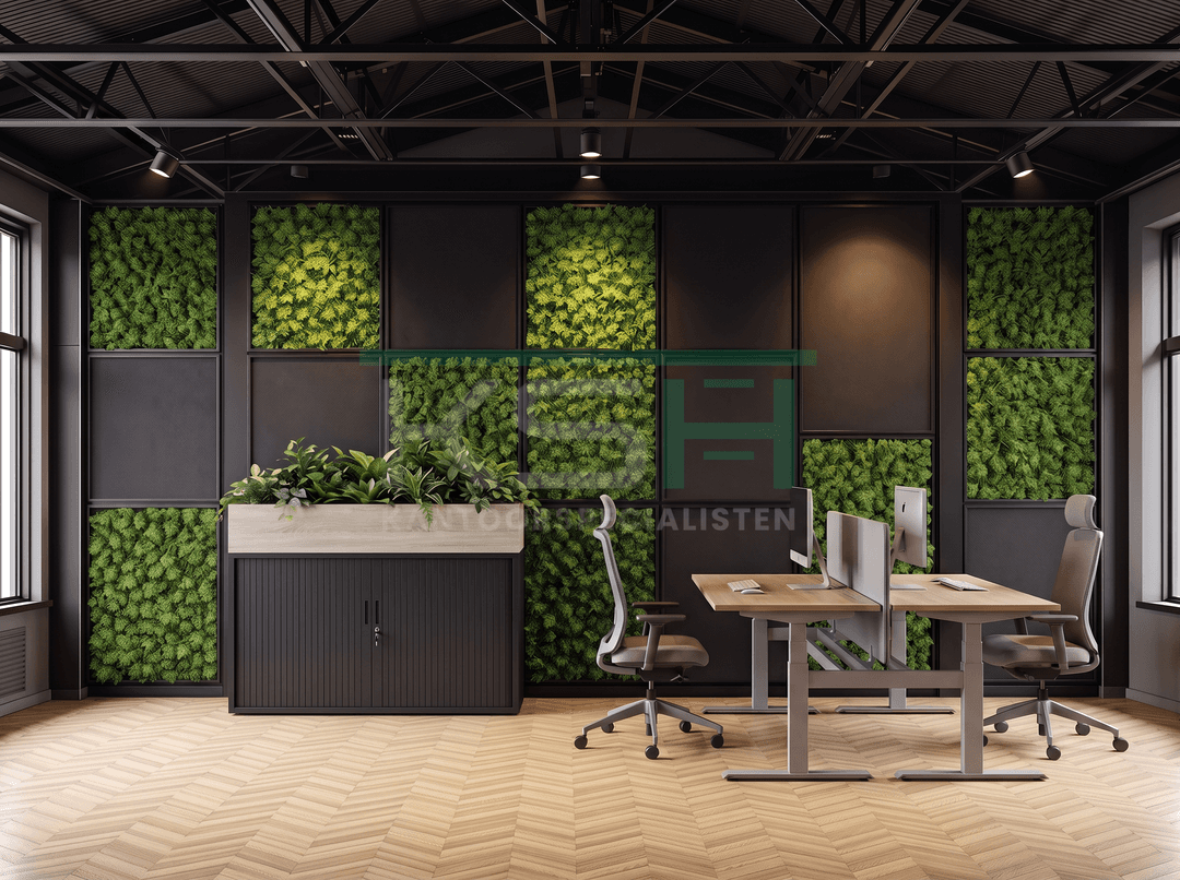 Roldeurkast Zwart 72 x 120 x 43 cm Met plantenbak Midden eiken