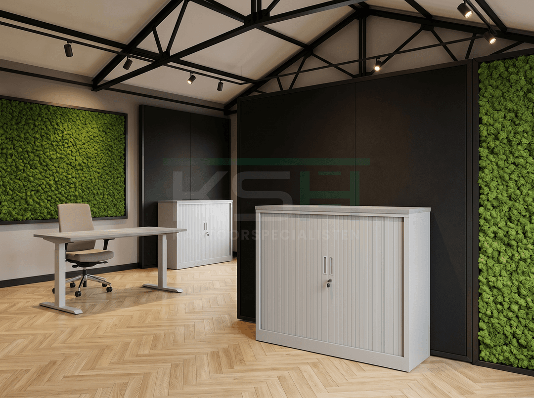 Roldeurkast Aluminium 118 x 120 x 43 cm Met topblad Oxyd