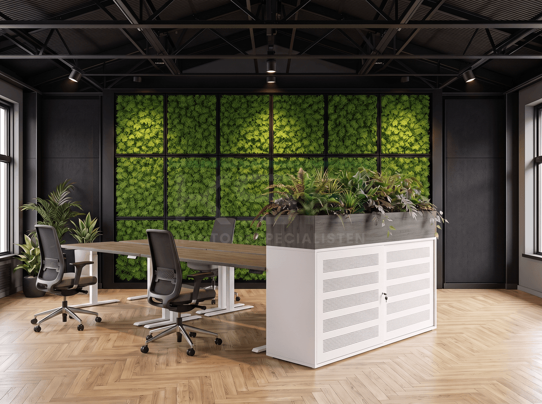 Schuifdeurkast Wit 100 x 166 x 40 cm Met plantenbak Bruin eiken