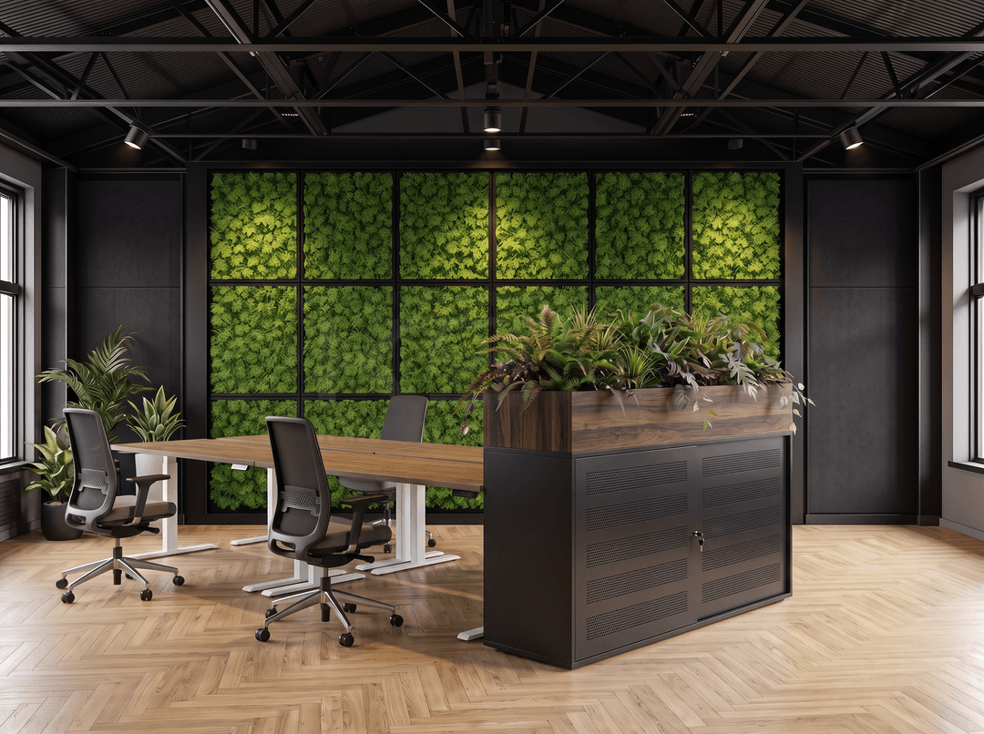 Schuifdeurkast Zwart 100 x 166 x 40 cm Met plantenbak Hickory Noten