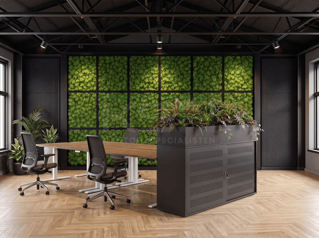Schuifdeurkast Zwart 100 x 166 x 40 cm Met plantenbak Zwart
