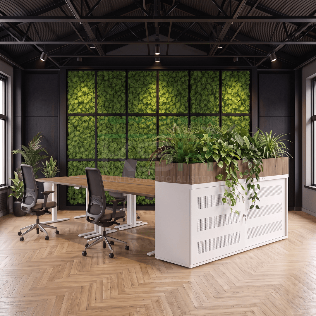 Schuifdeurkast Wit 72,5 x 166 x 40 cm Met plantenbak Hickory Noten