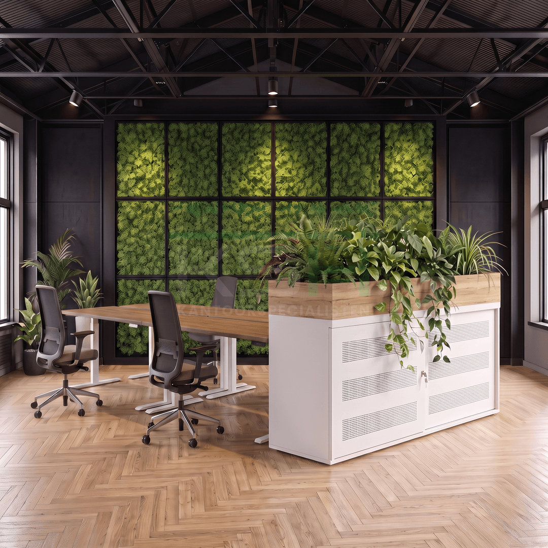 Schuifdeurkast Wit 72,5 x 166 x 40 cm Met plantenbak Natuur eiken