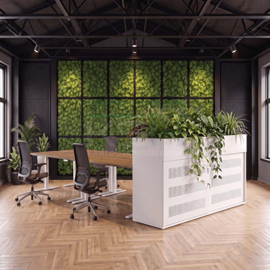 Schuifdeurkast Wit 72,5 x 166 x 40 cm Met plantenbak Wit
